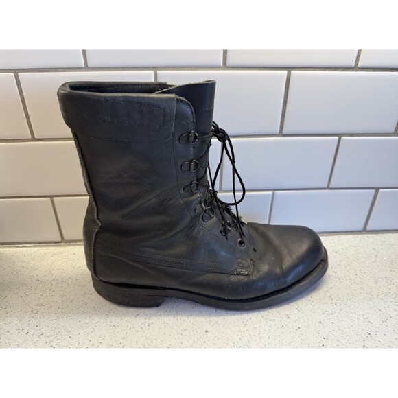 Vtg Addison Shoe Co Boots Black Steel Toe Combat Military 2005 Mens Size 9 D - Picture 14 of 16